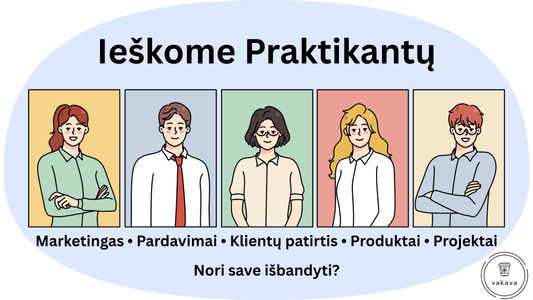 PRAKTIKA „VAKAVA“ | Marketingas • Pardavimai • Klientų patirtis • Produktai • Projektai
