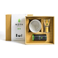 Žalios arbatos MOYA MATCHA 30g STARTER SET rinkinys su dubenėliu ir šepetėliu