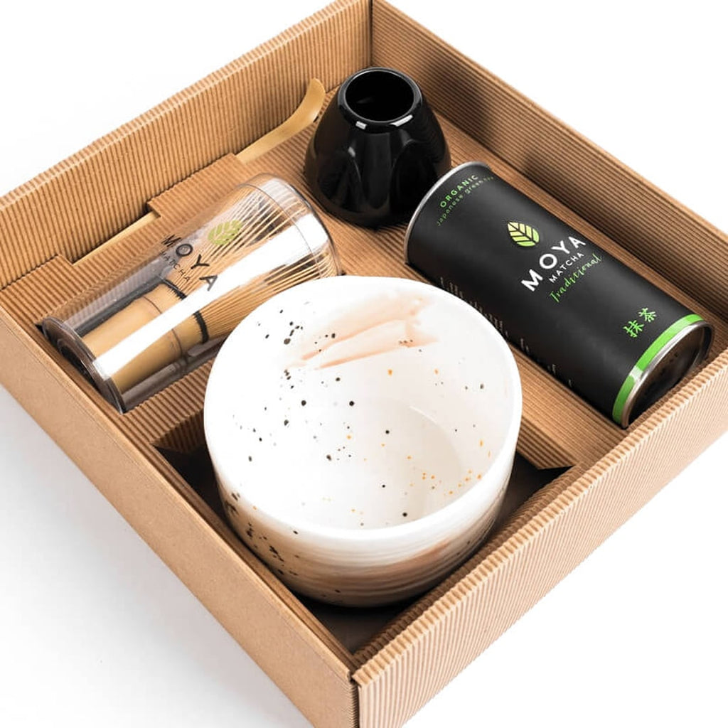 Žalios arb. MOYA MATCHA rinkinys Ceremonial Traditional Matcha 30g su dubenėliu, šepetėliu, laikikliu, šaukšteliu
