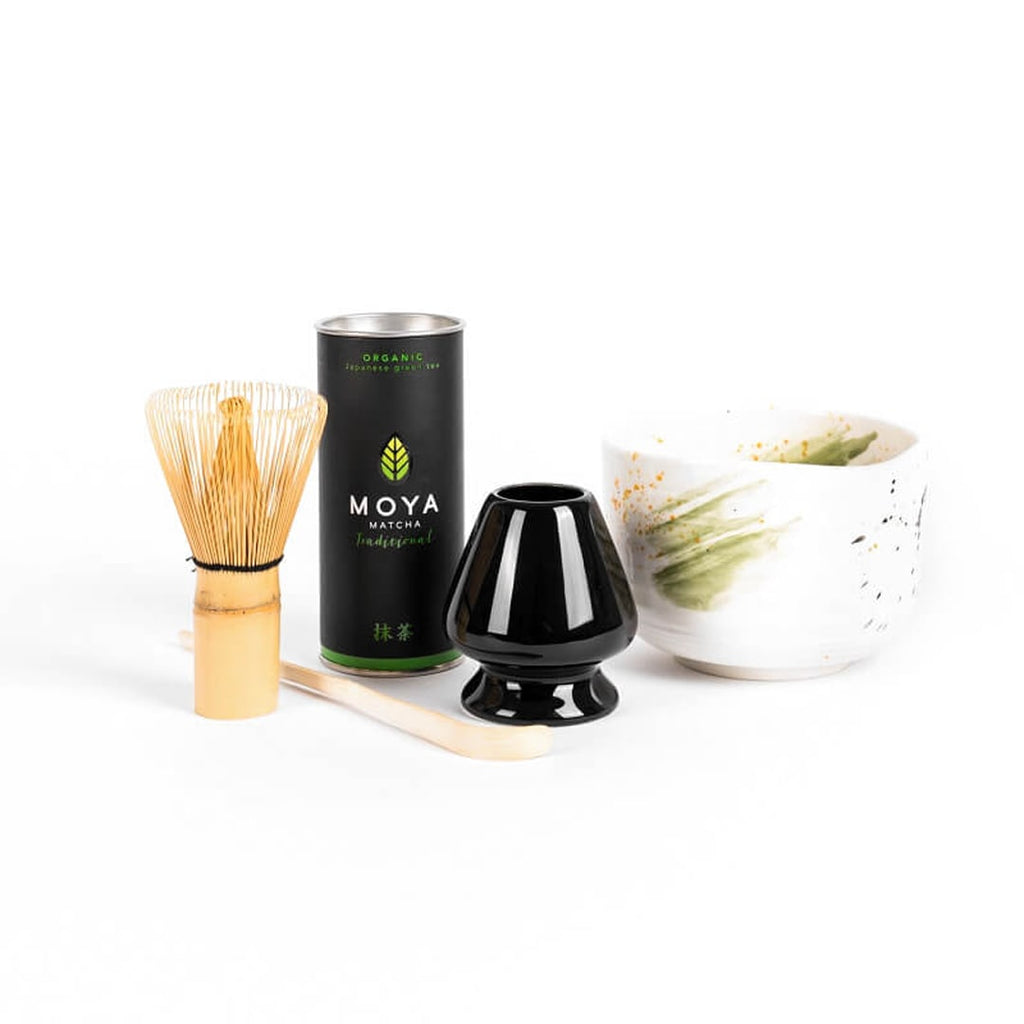 Žalios arb. MOYA MATCHA rinkinys Ceremonial Traditional Matcha 30g su dubenėliu, šepetėliu, laikikliu, šaukšteliu