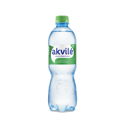 Natūralus mineralinis vanduo Akvilė 0.5L PET gazuotas pakuotė 24 vnt.