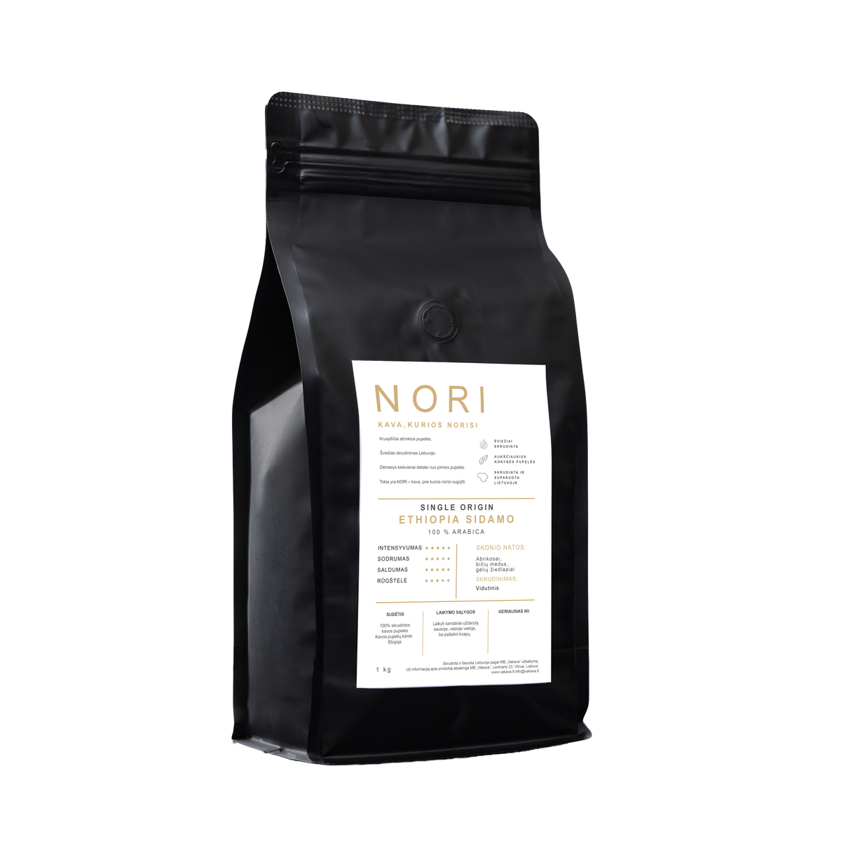 NORI ETHIOPIA SIDAMO kavos pupelės, 1 kg