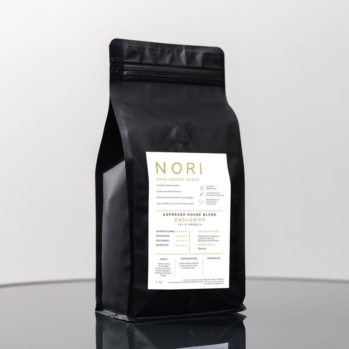 NORI EXCLUSIVE kavos pupelės, 1 kg