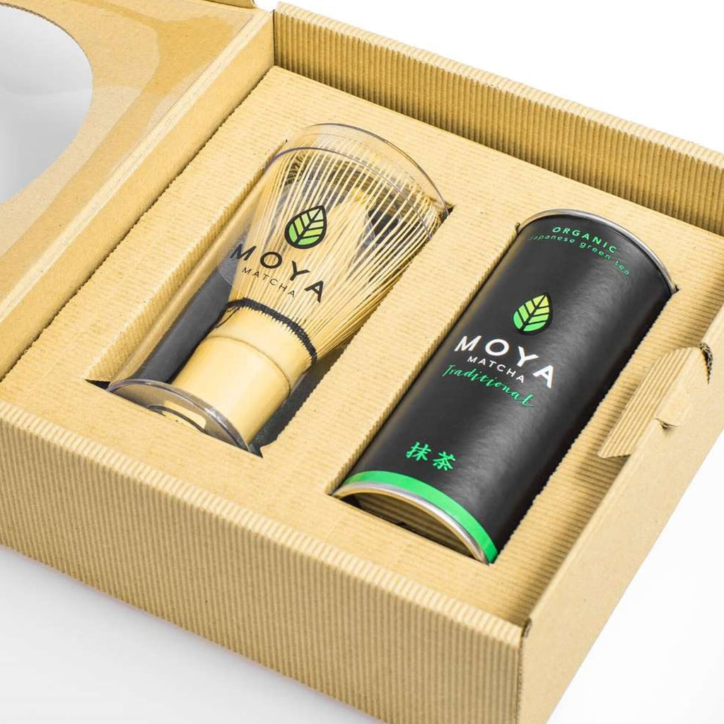 Žalios arbatos MOYA MATCHA rinkinys Traditional Macha 30g ir šepetėlis