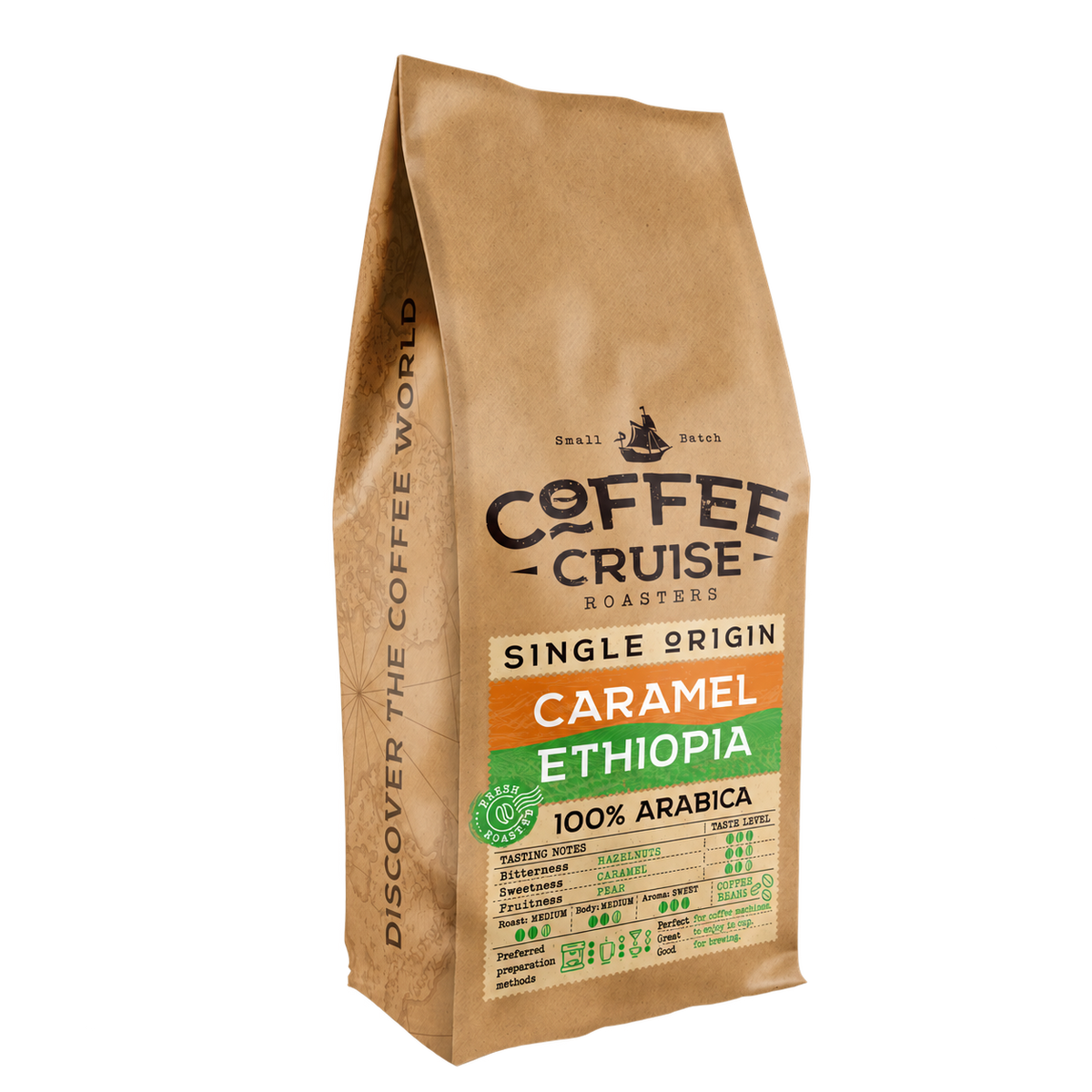 Coffee Cruise Caramel Ethiopia kavos pupelės, 1 kg