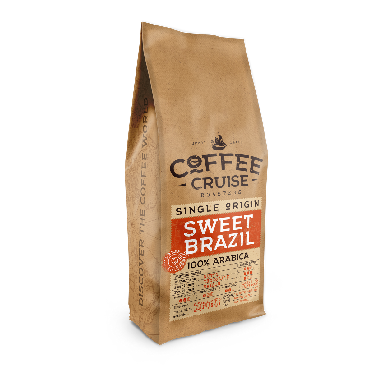 Coffee Cruise Sweet Brazil kavos pupelės, 1 kg
