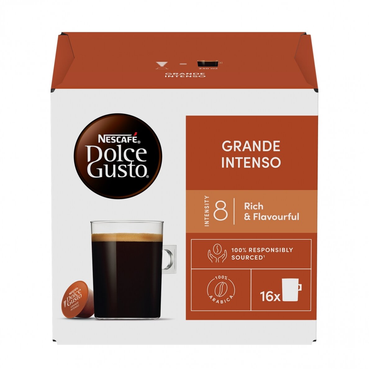 Kavos kapsulės NESCAFÉ Dolce Gusto Grande Intenso – 16 kapsulių (16 puodelių)