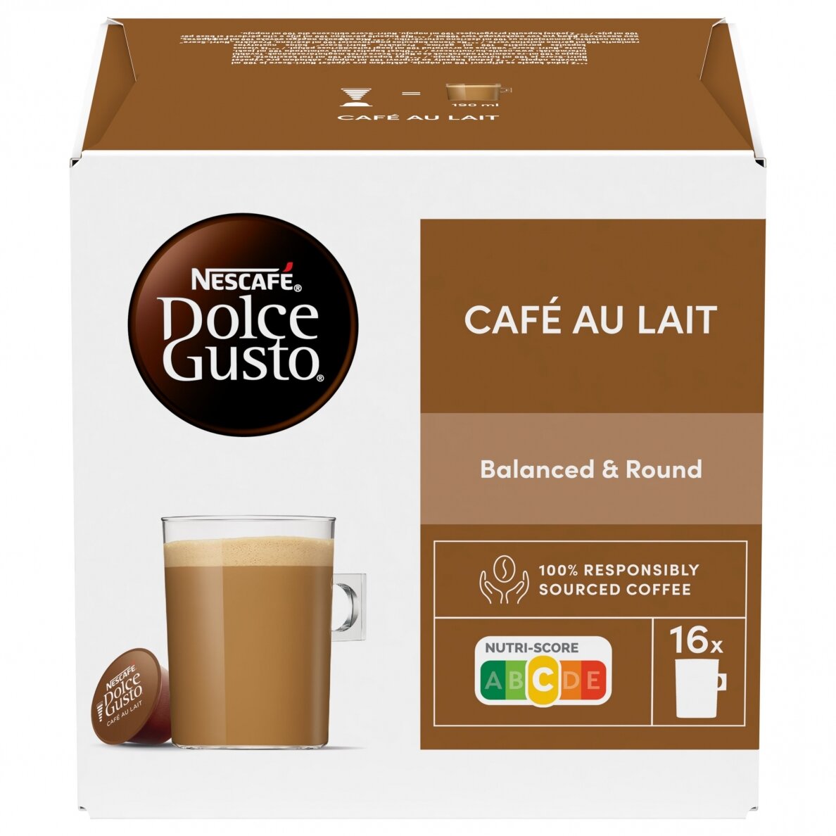 Kavos kapsulės NESCAFÉ Dolce Gusto Café au Lait – 16 kapsulių (16 puodelių)