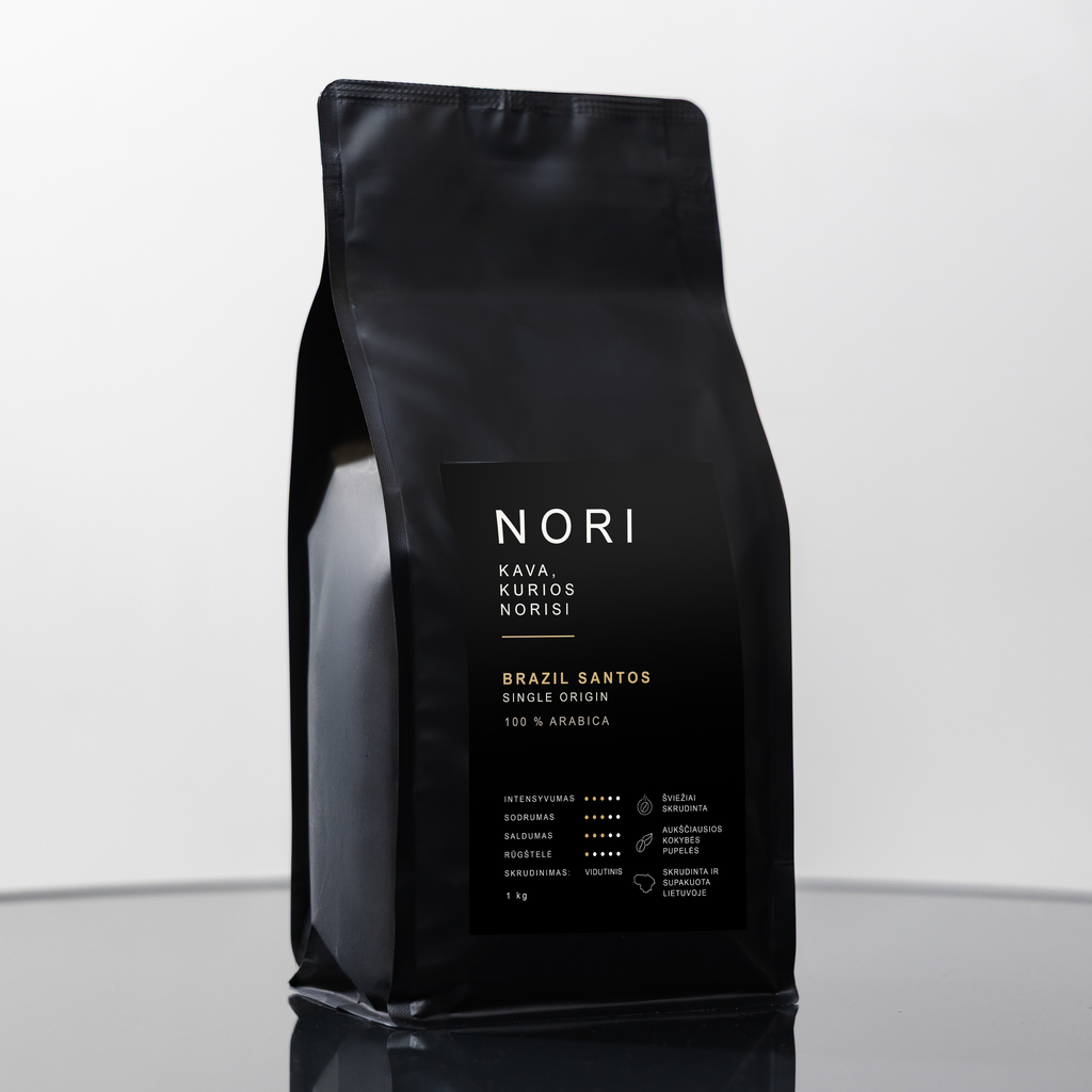 NORI BRAZIL SANTOS kavos pupelės, 1 kg – su fonu