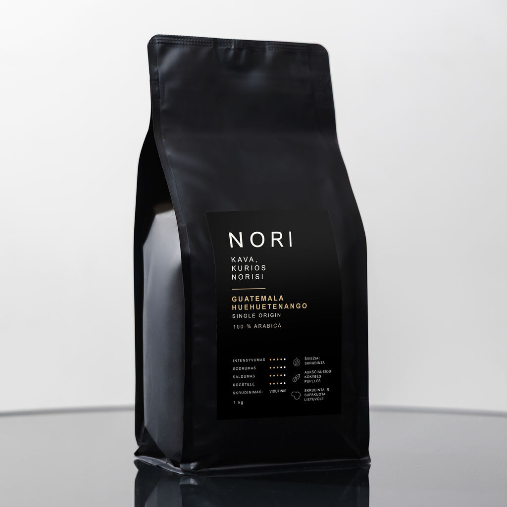 NORI GUATEMALA HUEHUETENANGO kavos pupelės, 1 kg – su fonu